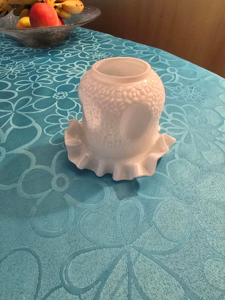 Kleine lampenkap wit melkglas, Ophalen of Verzenden, Rond, Minder dan 25 cm