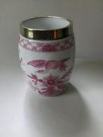 Porseleinen Meissen vaasje met zilverkleurige rand, Antiek en Kunst, Antiek | Porselein, Ophalen of Verzenden