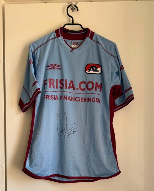 AZ uitshirt gesigneerd door club icoon Barry van Galen 04/05, Sport en Fitness, Voetbal, Gebruikt, Shirt, Maat S, Ophalen of Verzenden
