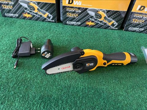 Nieuwe DW Gernany Mini kettingzaag met 2 accu’s, Tuin en Terras, Hand-tuingereedschap, Nieuw, Ophalen