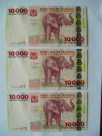 1672. Tanzania, 3 X 10.000 shilingi 2003 UNC Elephant., Postzegels en Munten, Bankbiljetten | Afrika, Verzenden, Tanzania, Setje