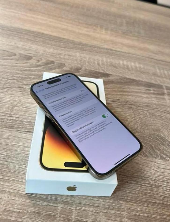 A2659,  iPhone 14 Pro, 256GB, Gold, ZGAN 100% batterij, Telecommunicatie, Mobiele telefoons | Apple iPhone, Refurbished, 256 GB