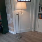 Vloerlamp LED met witte kap en leeslamp, Huis en Inrichting, Lampen | Vloerlampen, Ophalen of Verzenden, Gebruikt, Metaal, 150 tot 200 cm