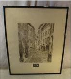 Mooi Oude Tekening 'Steegje in Antwerpen' - Delbaere, Ophalen of Verzenden
