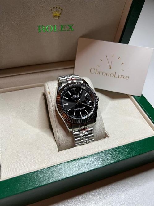 Rolex Datejust | Black | 41MM, Sieraden, Tassen en Uiterlijk, Sporthorloges, Nieuw, iOS, Zwart, Ophalen of Verzenden