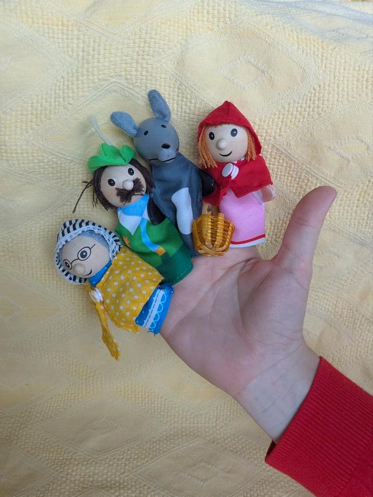 Goki Roodkapje Vingerpoppen - Zo Goed Als Nieuw!, Kinderen en Baby's, Speelgoed | Poppen, Zo goed als nieuw, Overige typen, Ophalen of Verzenden