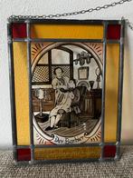 Vintage Glas in Lood Raam - De Barbier, Antiek en Kunst, Ophalen of Verzenden
