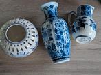 3 delft blauw delfts vazen vaasjes waxinelicht samen 10 eu, Blauw, Aardewerk of Porselein, Ophalen of Verzenden, Zo goed als nieuw