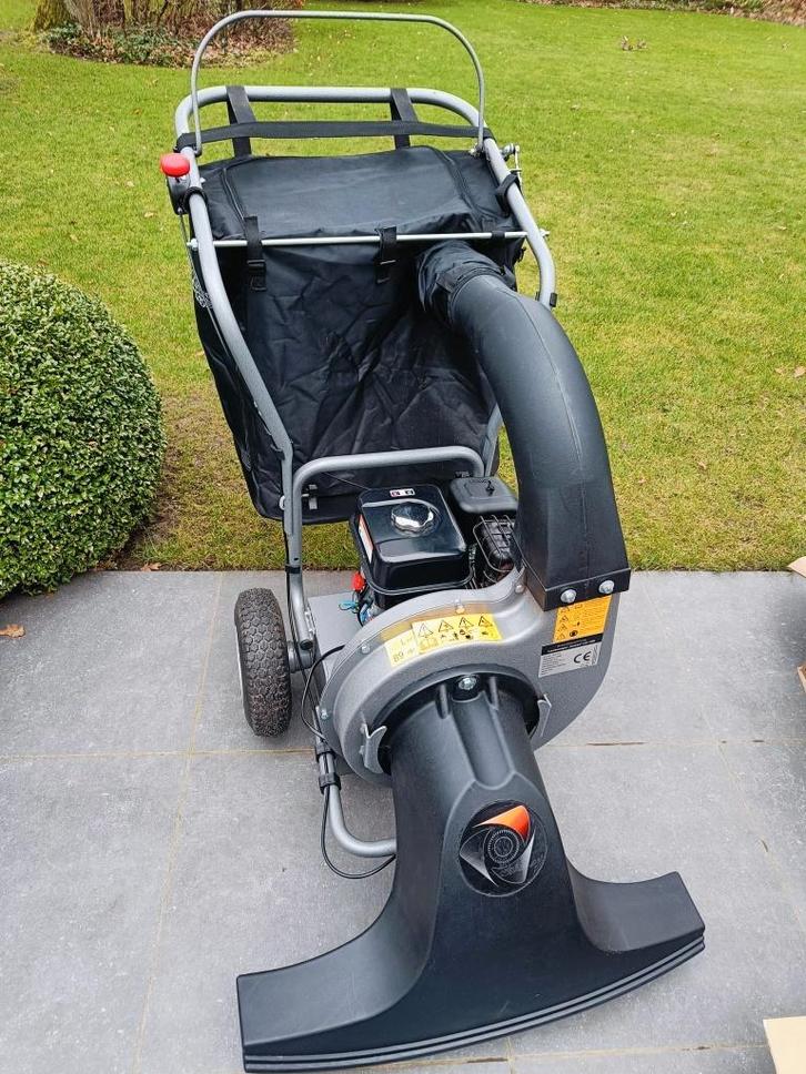 Bladzuiger, verrijdbaar, afvalzuiger, bladblazer, 6,5 PK, Tuin en Terras, Bladblazers, Benzine, Met opvangzak, Met versnipperfunctie