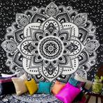 Zwarte Mandala Wandkleed 3D Wand Kleed Muurkleed Lotus India, Huis en Inrichting, Verzenden, Nieuw, 200 cm of meer, Zwart