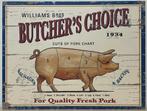 Butchers choice varken pork reclamebord van metaal wandbord, Nieuw, Ophalen of Verzenden