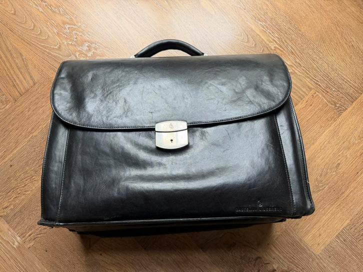 Leren Castelijn & Beerens laptoptas, Computers en Software, Laptoptassen, Zo goed als nieuw, Aktetas, 17 inch of meer, Ophalen of Verzenden