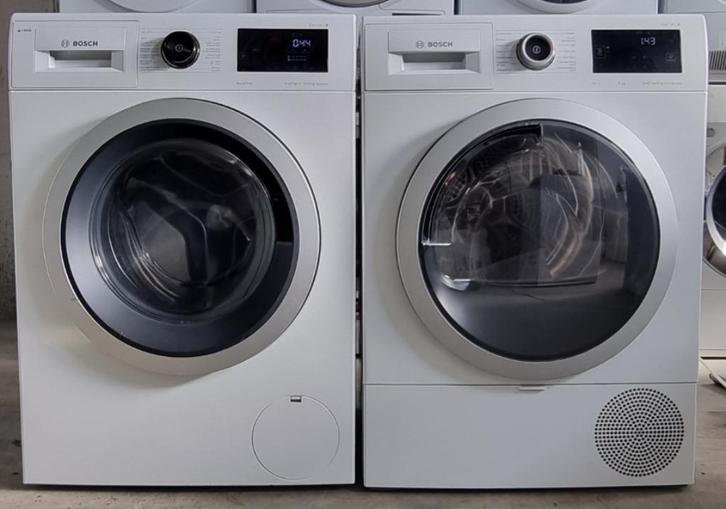 Bosch set 8Kg Wasmachine en  Bosch 9Kg Warmtepompdroger., Witgoed en Apparatuur, Wasmachines, Zo goed als nieuw, Voorlader, 8 tot 10 kg