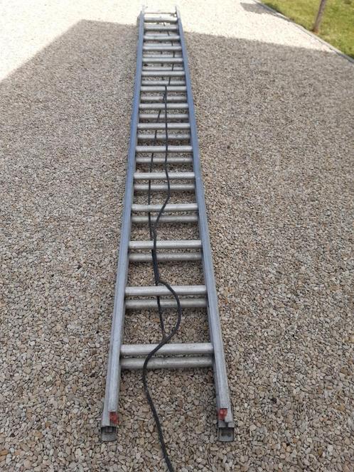 Ladder 2x16 treden optrekladder, Doe-het-zelf en Verbouw, Ladders en Trappen, Gebruikt, Ladder, 4 meter of meer, Opvouwbaar of Inschuifbaar