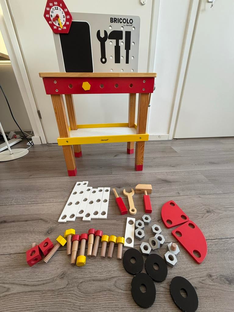 Janod Bricolo Werkbank - Houten Speelgoed, Ophalen of Verzenden, Zo goed als nieuw, Knutselen