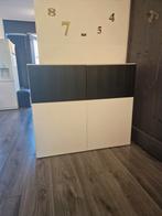 Ikea besta wandmeubel wit met witte en zwarte deuren., Ophalen, Gebruikt, 25 tot 50 cm