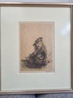 Rembrandt zelfportret ets, Antiek en Kunst, Ophalen
