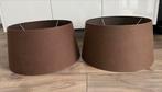 2 Grote lampenkappen, voor staande lamp, Huis en Inrichting, Ophalen, Bruin, Rond, Zo goed als nieuw