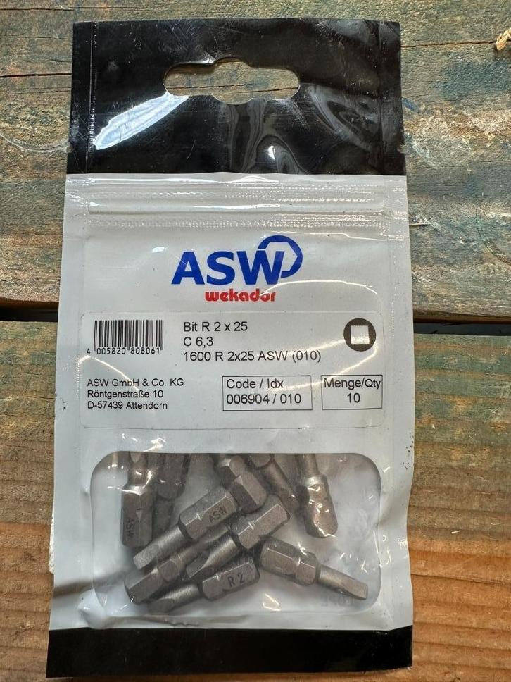 10x Wekador Professional Bit Binnenvierkant W006904, Doe-het-zelf en Verbouw, Gereedschap | Handgereedschap, Nieuw, Ophalen of Verzenden