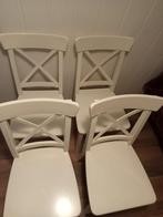 5 X DEGELIJKE IKEA EETKAMERSTOEL INGOLF ROSENTORP HOUT WIT, Ophalen, Gebruikt, Wit, Vijf, Zes of meer stoelen