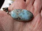 037/ verzilverde larimar hangers(meerdere foto's), Overige voorstellingen, Nieuw, Ophalen of Verzenden, Met edelsteen