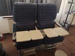 2 sets vliegtuigstoelen business class, Huis en Inrichting, Stoelen, Ophalen, Gebruikt, Blauw, Vier