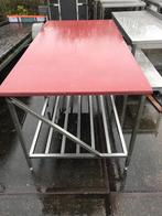 RVS koker tafel frame met professioneel snijblad, Rvs, Gebruikt, Rechthoekig, Ophalen