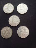 munt , rijksdaalder zilver 5 stuks, Postzegels en Munten, Munten | Nederland, Zilver, 2½ gulden, Koningin Juliana, Ophalen