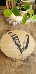 Deco plank met veren, Ophalen of Verzenden, Gebruikt
