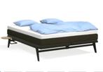 Showroom Auping Original XXL 200x220 Deep Black incl Topper, Verstelbaar, Zwart, Tweepersoons, Ophalen of Verzenden