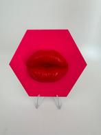 Decoratietegeltje lippen 10x10cm fel roze/rood, Verzenden, Nieuw