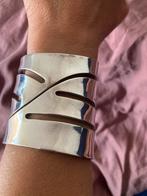 Prachtige zilveren cuff armband, Ophalen of Verzenden, Gebruikt, Zilver, Zilver