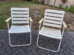 2 inklapbare tuinstoelen + ligstoel met kussen+ parasol 20 e, Ophalen, Gebruikt, Vierkant, Kunststof