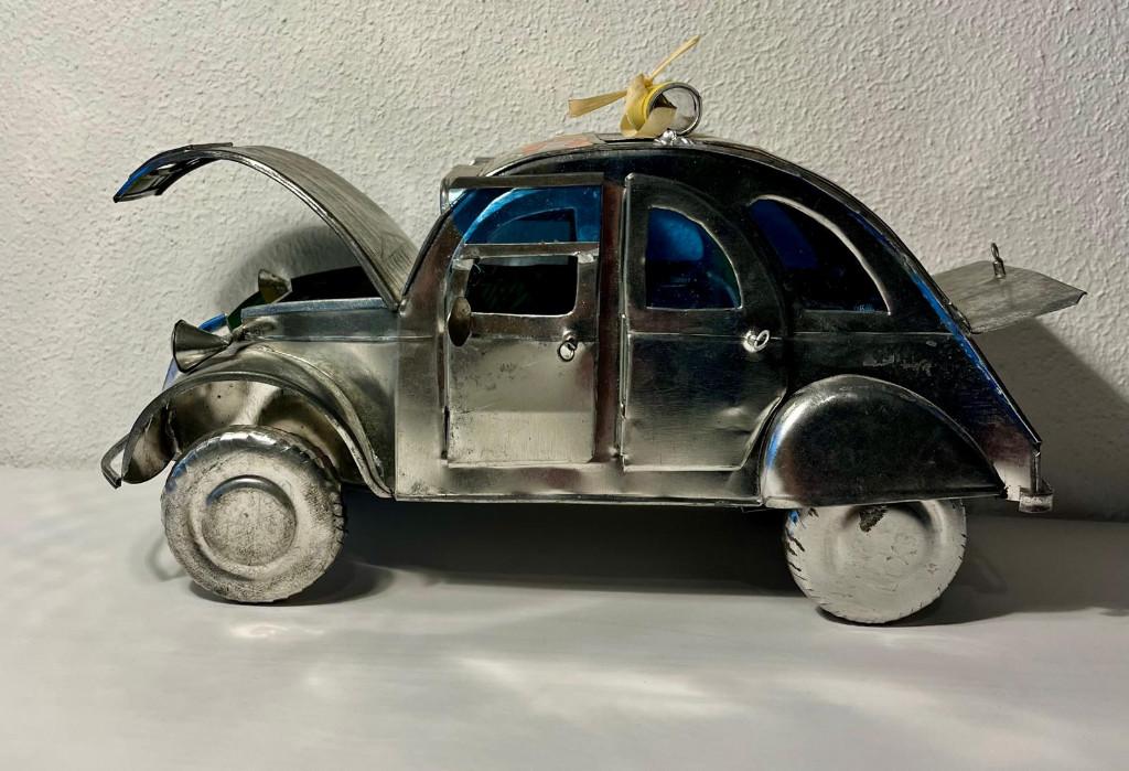Blikken Citroen 2CV Eend – Handgemaakt, Hobby en Vrije tijd, Modelauto's | 1:24, Ophalen of Verzenden, Nieuw, Overige merken
