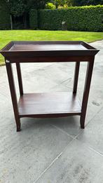 Donkerbruin houten butler tray bijzet tafel, Ophalen, 55 tot 75 cm, Zo goed als nieuw, 60 cm of meer