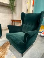 Prachtige groene velvet oorfauteuil!, Huis en Inrichting, Fauteuils, Ophalen, 75 tot 100 cm, Zo goed als nieuw, Nvt