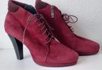 Zgan Gerry Weber rode leren suède enkellaarsjes maat 40, Pumps, Ophalen of Verzenden, Zo goed als nieuw, Gerry weber