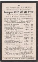 Mgr. Wilhelmus van de Ven 1834 Schijndel + 1919 Den Bosch, Verzamelen, Bidprentjes en Rouwkaarten, Verzenden