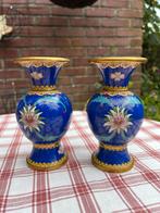 2 cloisonné vazen bloem motief, Ophalen of Verzenden