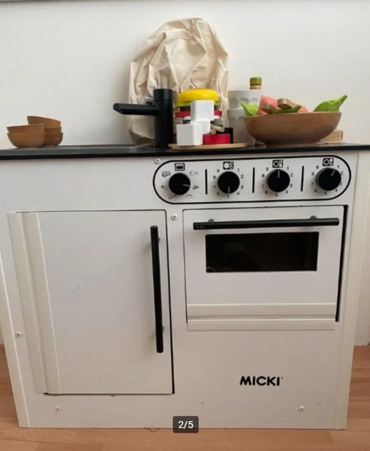 Micki - Houten Keuken - houten speelkeuken -, Kinderen en Baby's, Speelgoed | Speelkeukens, Zo goed als nieuw, Speelkeuken, Ophalen