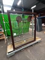 Kunststof Vast kozijn  b154 x h180 cm Bruin -1780-