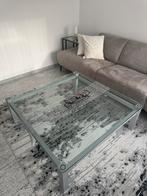 Salontafel glas – 120x120 cm – grijs/zilveren, Ophalen, 100 tot 150 cm, 50 tot 100 cm, Zo goed als nieuw