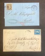 Griekenland 2 brieven met Hermes kop frankering, Postzegels en Munten, Ophalen of Verzenden, Envelop
