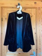 Jas zwart verlours met nikkelen kraaltjes erop Esqualo, Kleding | Dames, Zwart, Maat 42/44 (L), Ophalen of Verzenden, Zo goed als nieuw