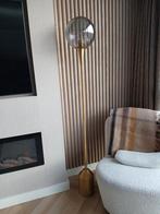 Gouden vloerlamp met rookglas - Zo goed als nieuw!, Huis en Inrichting, Lampen | Vloerlampen, Ophalen