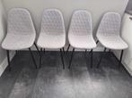 4 grijze eetkamerstoelen, Ophalen, Zo goed als nieuw, Vier, Stof