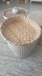 Grote handmade boho gevlochten natuurlijke schaal, Ophalen, Zo goed als nieuw, Rond, Hout
