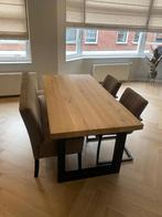 eettafel (180x90) + stoelen & eetbank, Huis en Inrichting, Tafels | Eettafels, 50 tot 100 cm, Industrieel, 150 tot 200 cm, Gebruikt