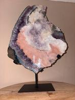 Amethist & Rozekwarts Geode Plaat - Argentinië, Antiek en Kunst, Ophalen of Verzenden