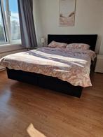 Boxspring 140x200 - Weg wegens aankoop nieuwe, Huis en Inrichting, Ophalen, Gebruikt, Zwart, Tweepersoons